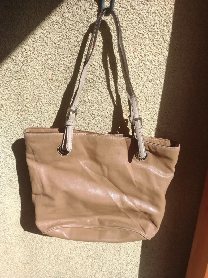 Bolso de cuero beige Michael Kors - 5