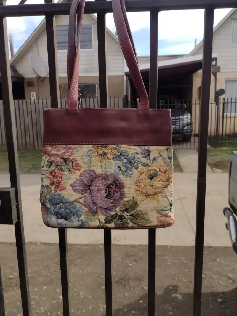 Bolso de mano floral con asas largas - 1