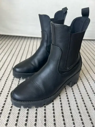 Botines de dama negro con plataforma talla 36 - miniatura 1
