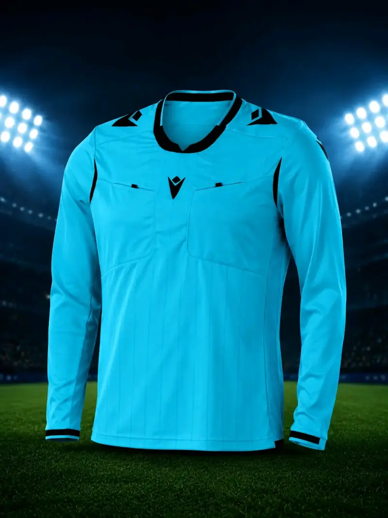 Camiseta de fútbol manga larga azul para árbitro - 1