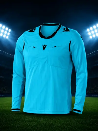Camiseta de fútbol manga larga azul para árbitro - miniatura 1