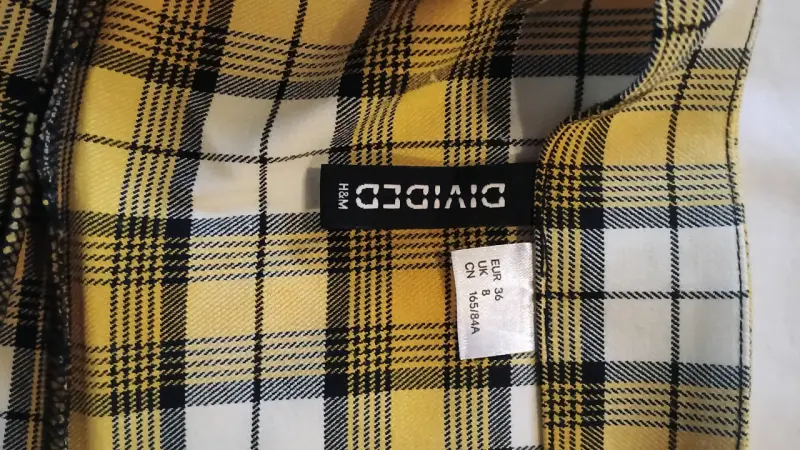 Vestido a cuadros amarillo H&M Divided - 2
