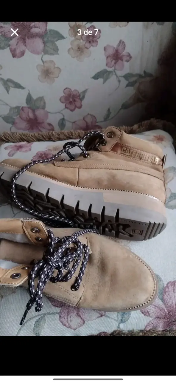 Botas Caterpillar de cuero beige para hombre - 4