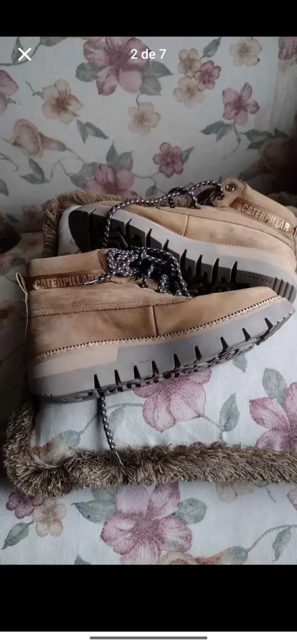 Botas Caterpillar de cuero beige para hombre - 5