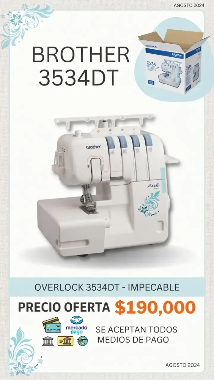 Máquina Overlock Brother 3534DT Impecable - 1