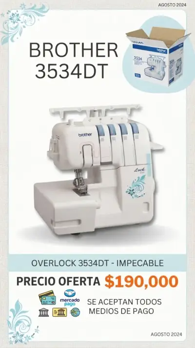 Máquina Overlock Brother 3534DT Impecable - miniatura 1