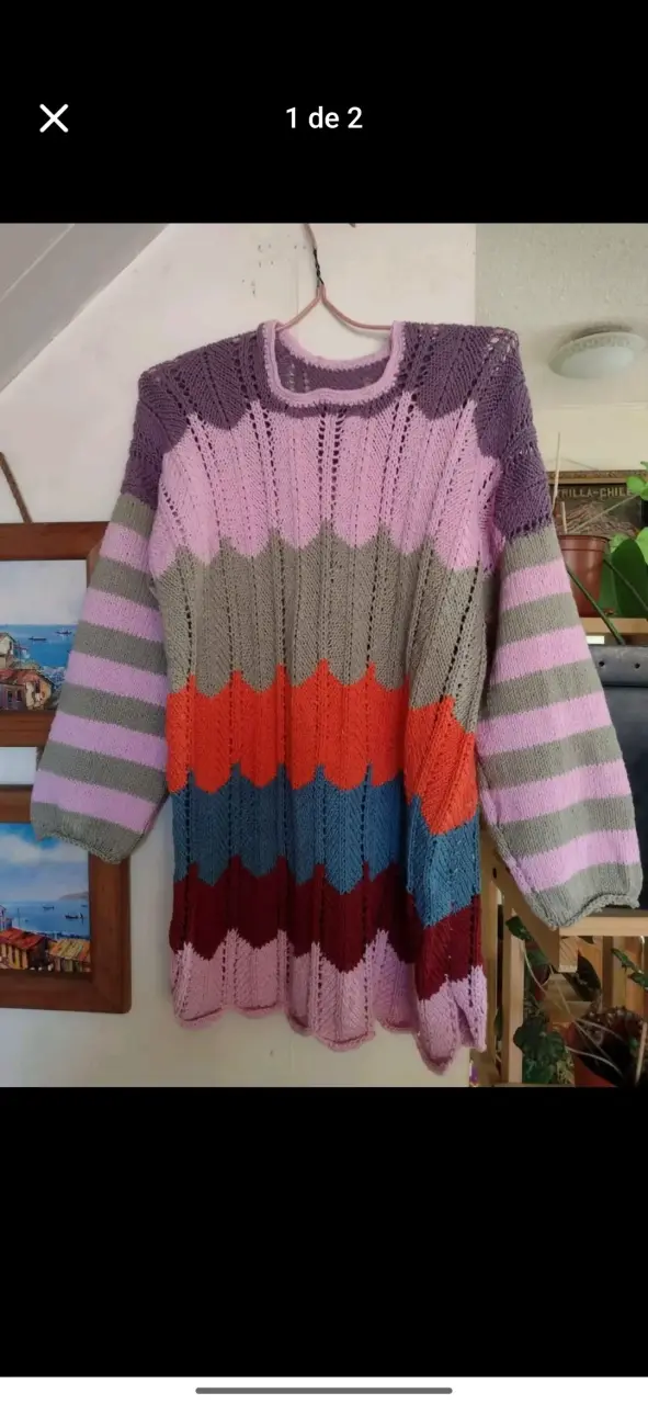 Suéter tejido multicolor para mujer - 1