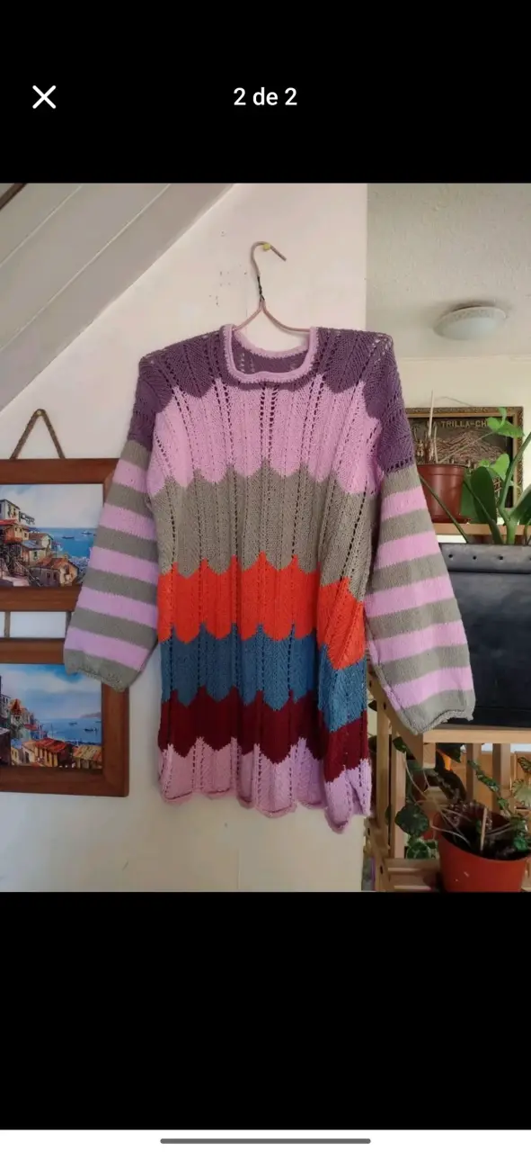 Suéter tejido multicolor para mujer - 2