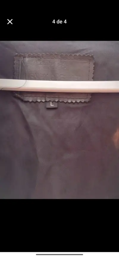 Abrigo de cuero negro para hombre talla L - miniatura 3