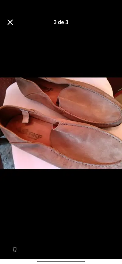 Mocasines de cuero marrón RKF para hombre - miniatura 1