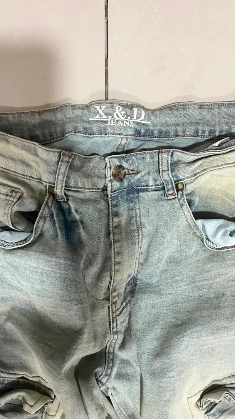 Jeans cargo X&D para hombre desgastados - 1