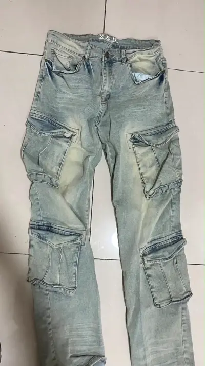 Jeans cargo X&D para hombre desgastados - miniatura 2