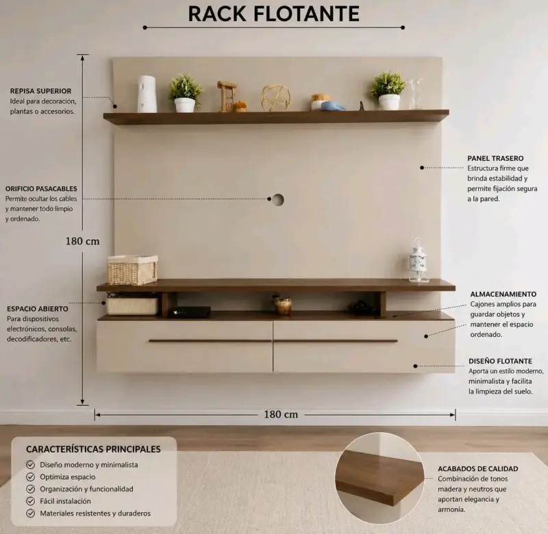 Rack flotante para medidas 160 x 160 - 2