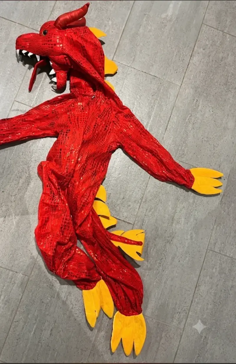 Disfraz de dragón rojo para niño - 1