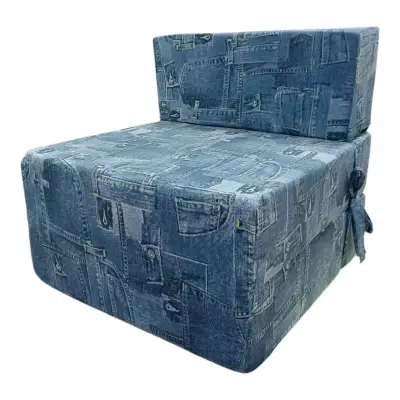 Sillón cama plegable estilo denim - miniatura 1