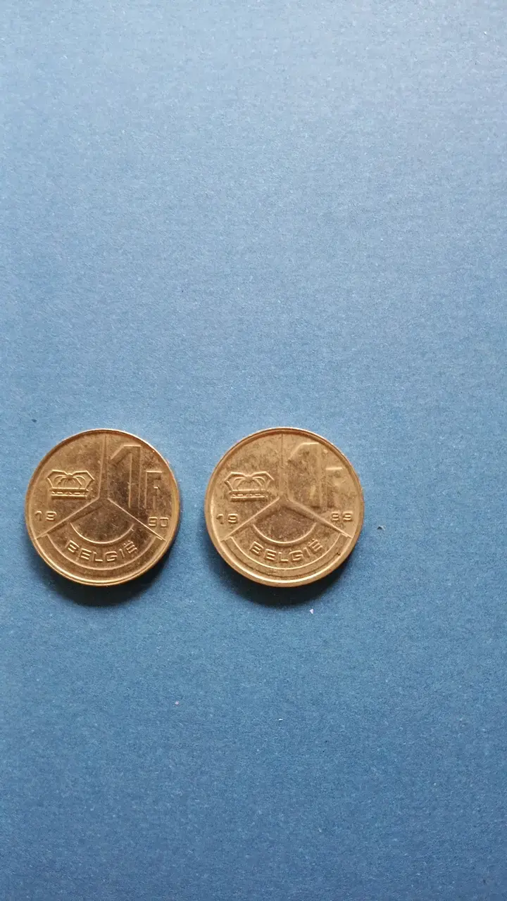 Monedas antiguas de 1 franco belga 1980 - 2