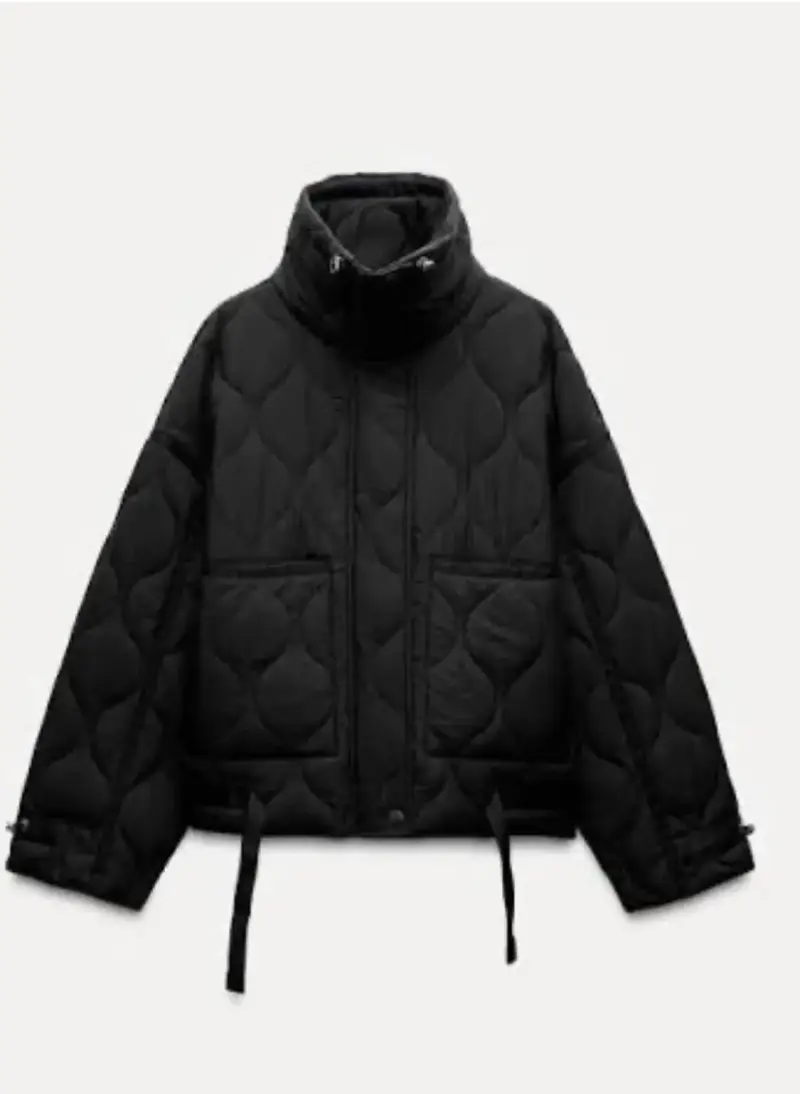 Chaqueta acolchada negra para invierno