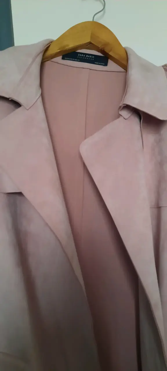 Trench  rosa claro Zara Basic elegante - 1