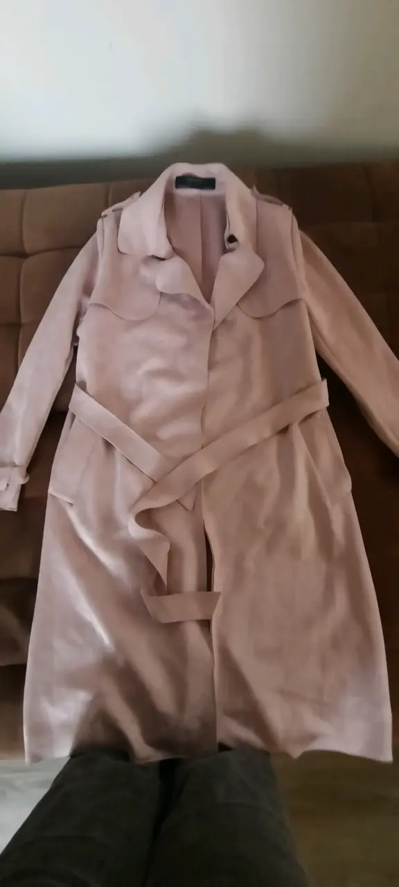Trench  rosa claro Zara Basic elegante - 3
