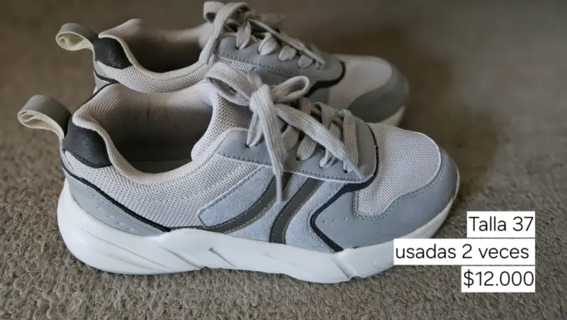 Zapatillas grises mujer talla 37 usadas - 1