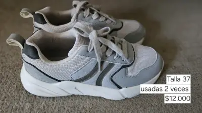 Zapatillas grises mujer talla 37 usadas - miniatura 1