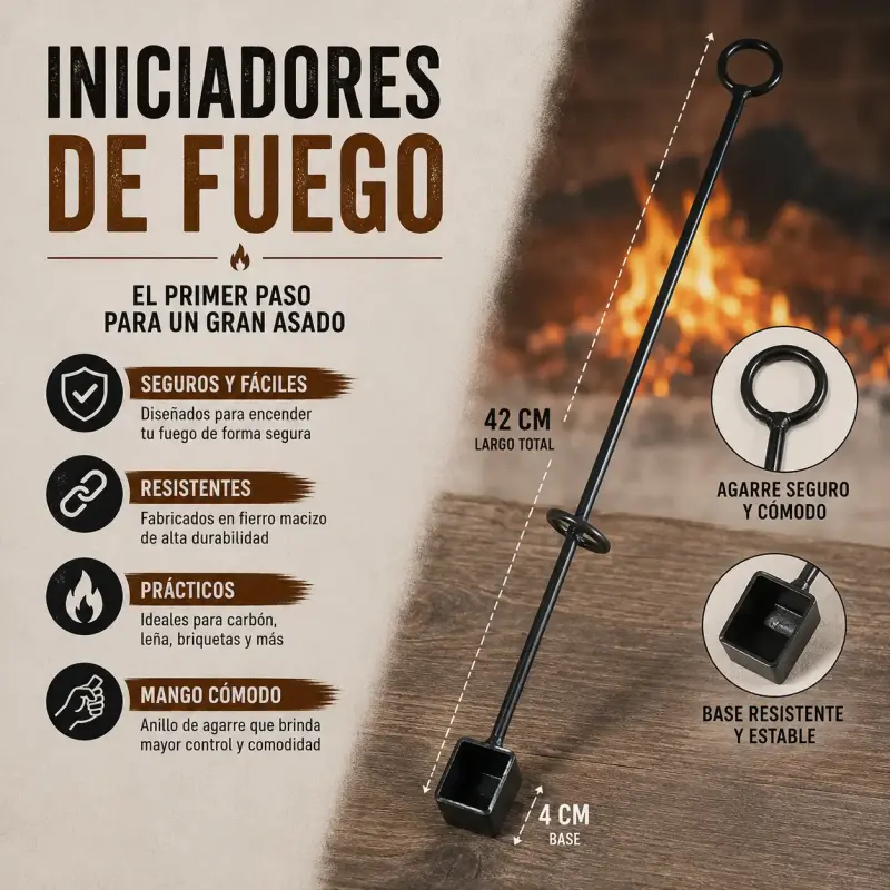 Iniciadores de fuego para parrilla de hierro