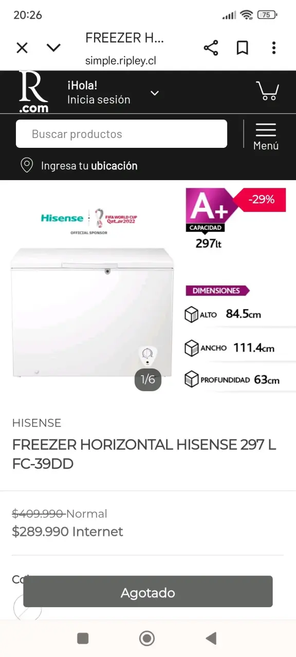 Freezer horizontal Hisense 297L blanco - 3