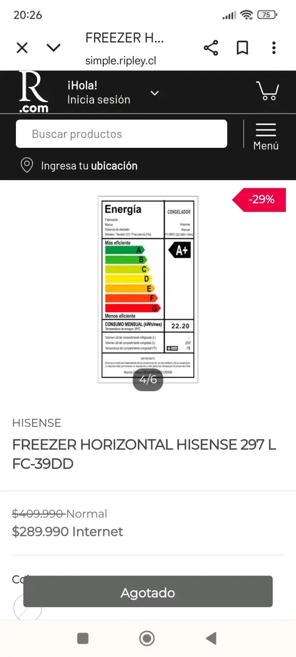 Freezer horizontal Hisense 297L blanco - 6
