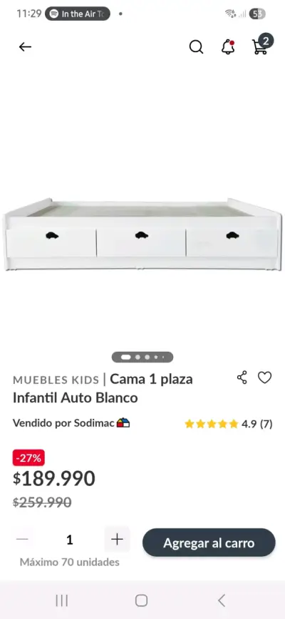 Cama 1 Plaza Infantil con Colchón - miniatura 4