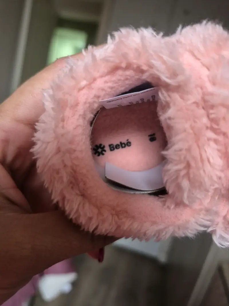 Pantuflas de bebé rosadas peludas talla 18 - 3