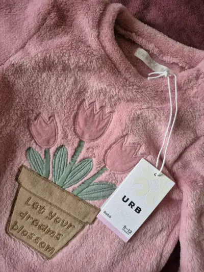 Conjunto pijama de polar para bebé URB rosa - miniatura 4
