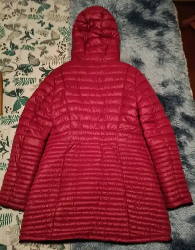 Parka acolchada roja  reversible con capucha mujer - miniatura 2
