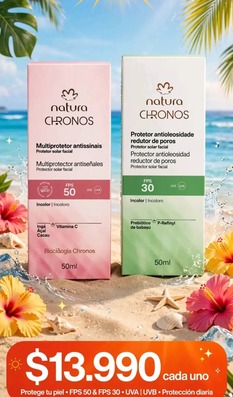 Protector Solar Facial Natura Chronos FPS 50 y 30