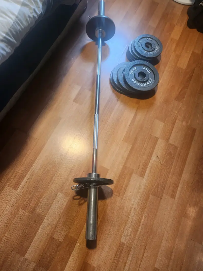 Barra de pesas con discos estándar 10 kg - 2