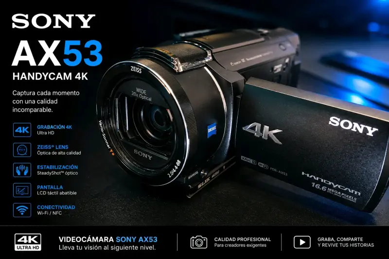 Videocámara Sony AX53 Handycam 4K - 1