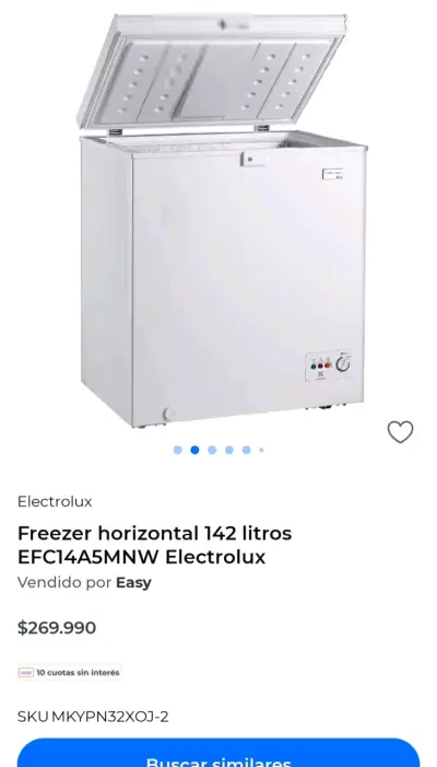 Freezer horizontal Electrolux 142 litros - miniatura 1