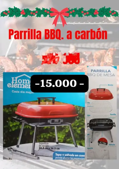 Parrilla BBQ a carbón Home Elements roja - miniatura 1