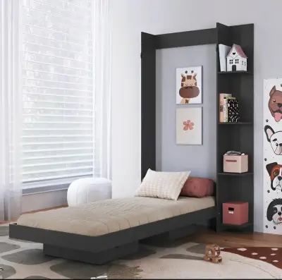 Cama abatible con estantería integrada - miniatura 1