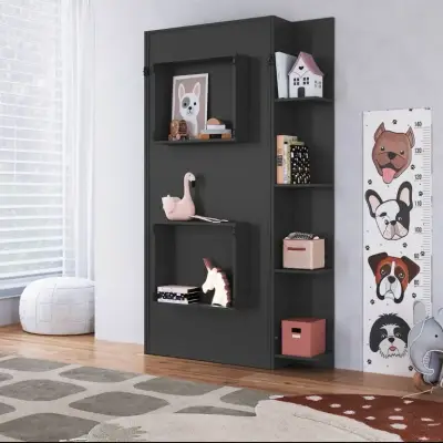 Cama abatible con estantería integrada - miniatura 2