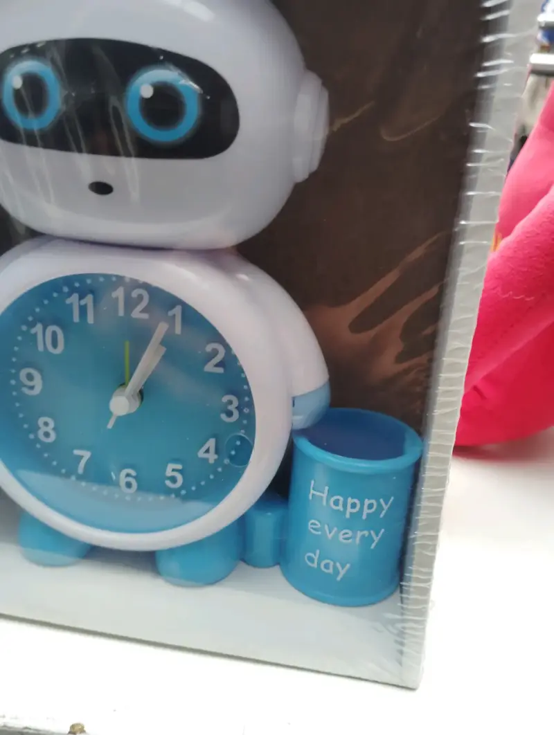 Reloj despertador infantil robot azul - 2