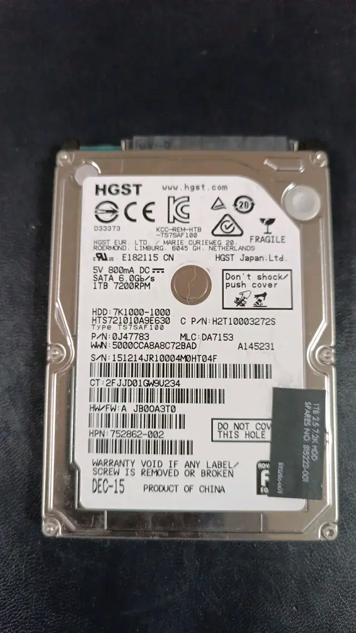 Disco Duro HGST 1TB 7200RPM SATA