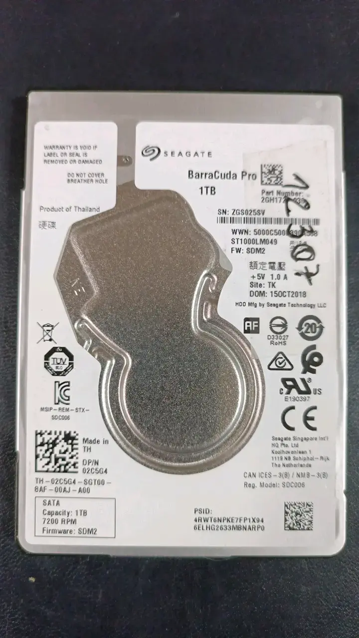 Disco Duro Seagate BarraCuda Pro 1TB