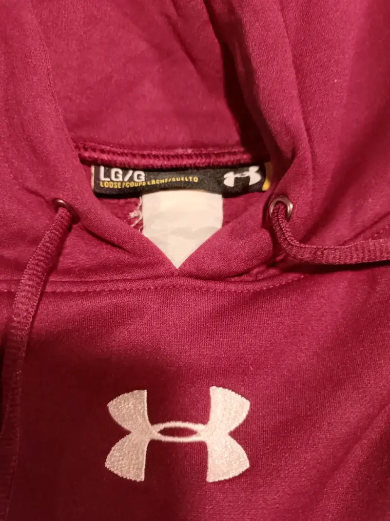 Polerón con capucha Under Armour burdeos talla L - 3