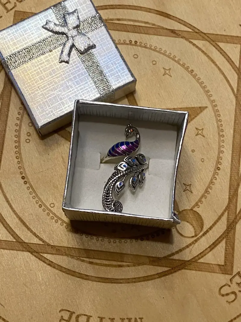 Anillo pavo real ajustable plata 925 nuevo!!!