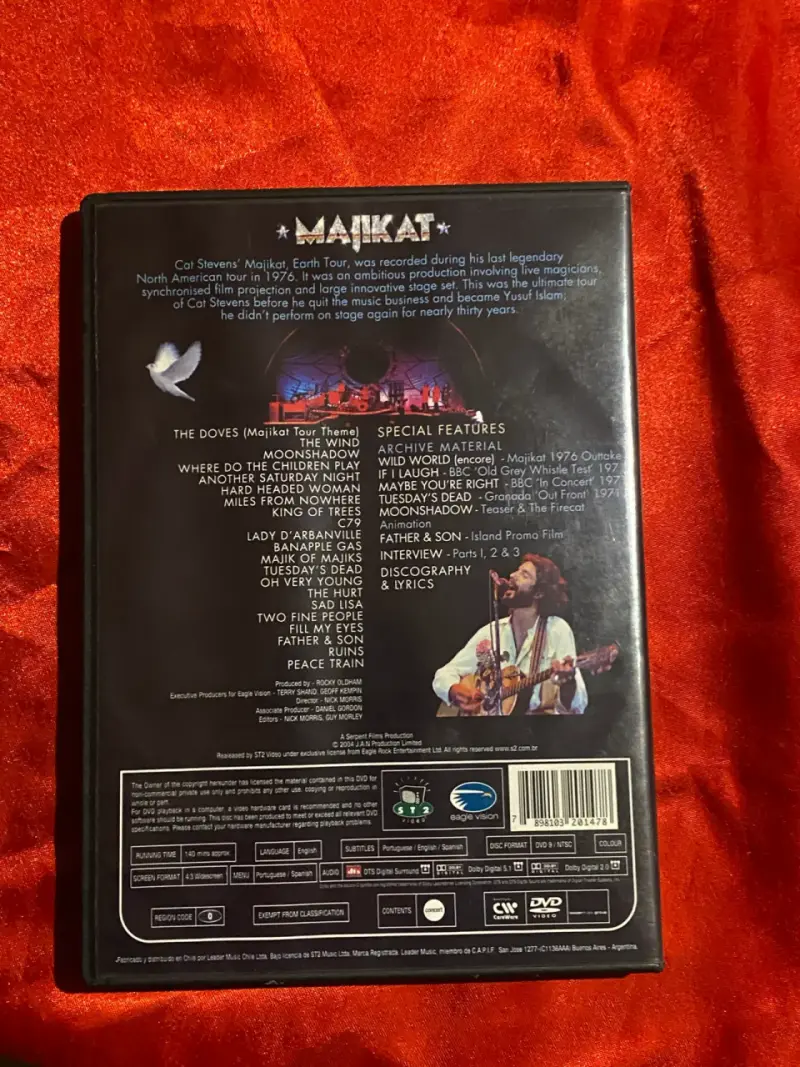 DVD Cat Stevens Majikat Earth Tour 1976 - 2
