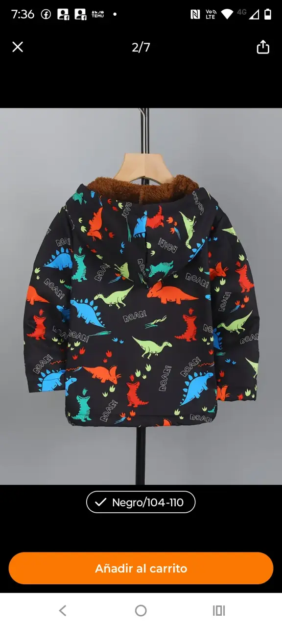 Conjunto de gorro y bufanda con dinosaurios para niños - 2
