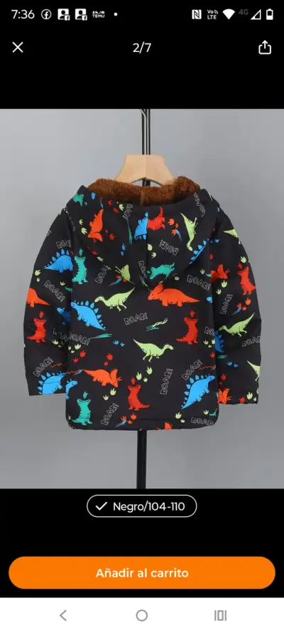 Conjunto de gorro y bufanda con dinosaurios para niños - miniatura 2