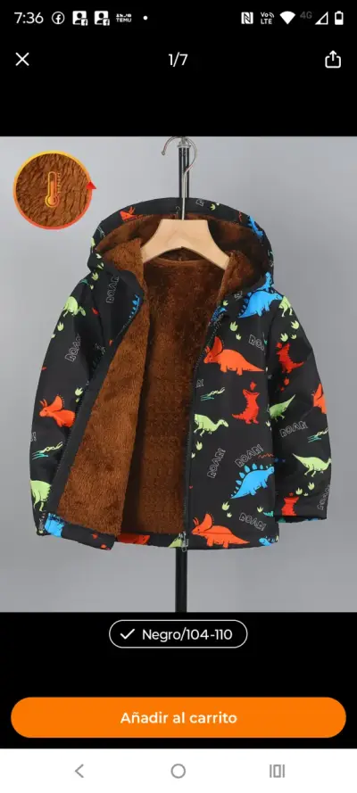 Conjunto de gorro y bufanda con dinosaurios para niños - miniatura 3