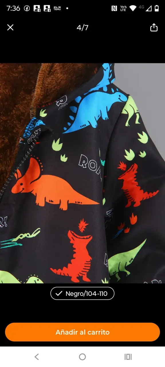 Conjunto de gorro y bufanda con dinosaurios para niños - 5
