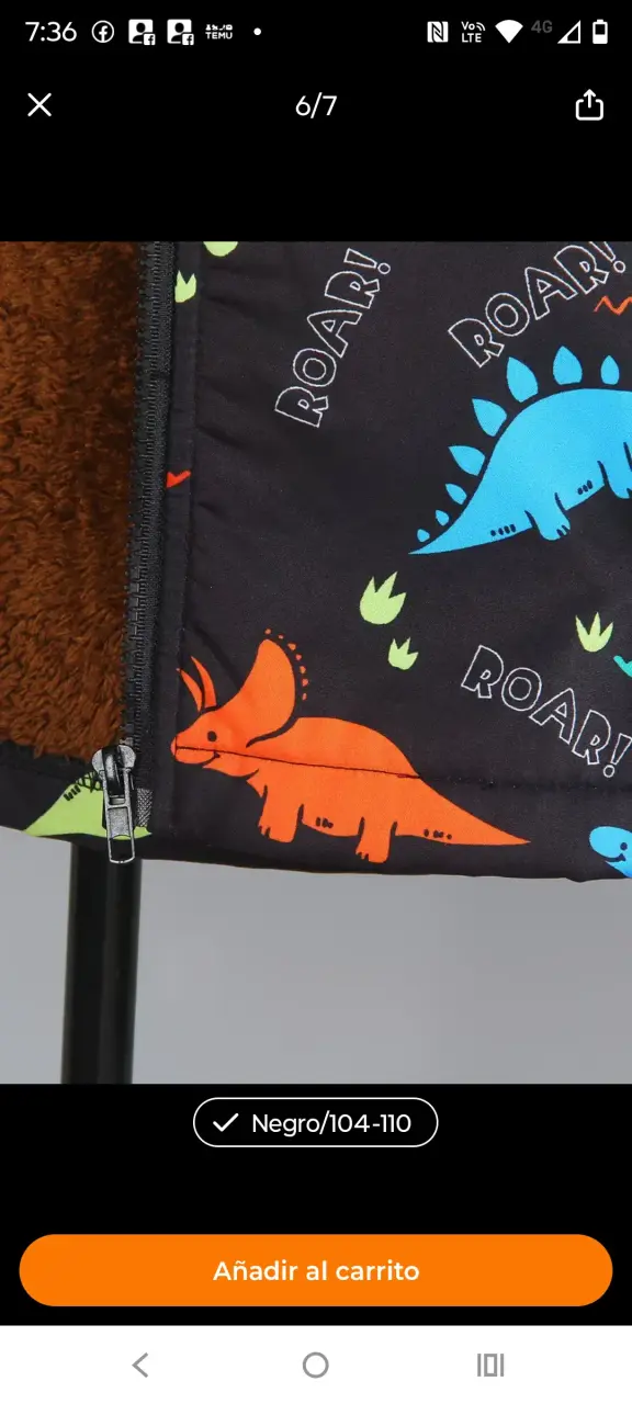 Conjunto de gorro y bufanda con dinosaurios para niños - 6